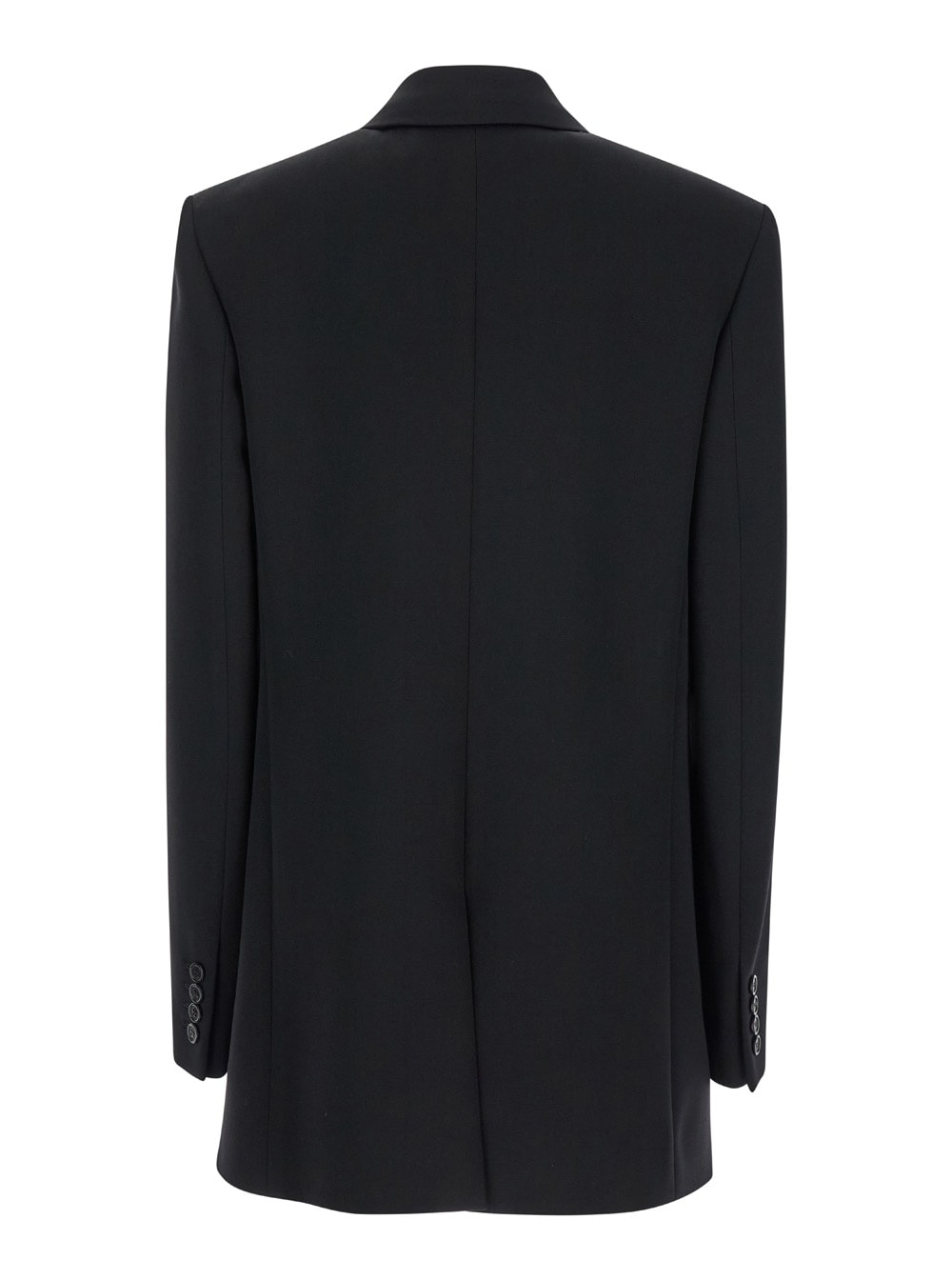 Shop Saint Laurent Black Single-breastet Jacket With Peak Revers In Wool Woman