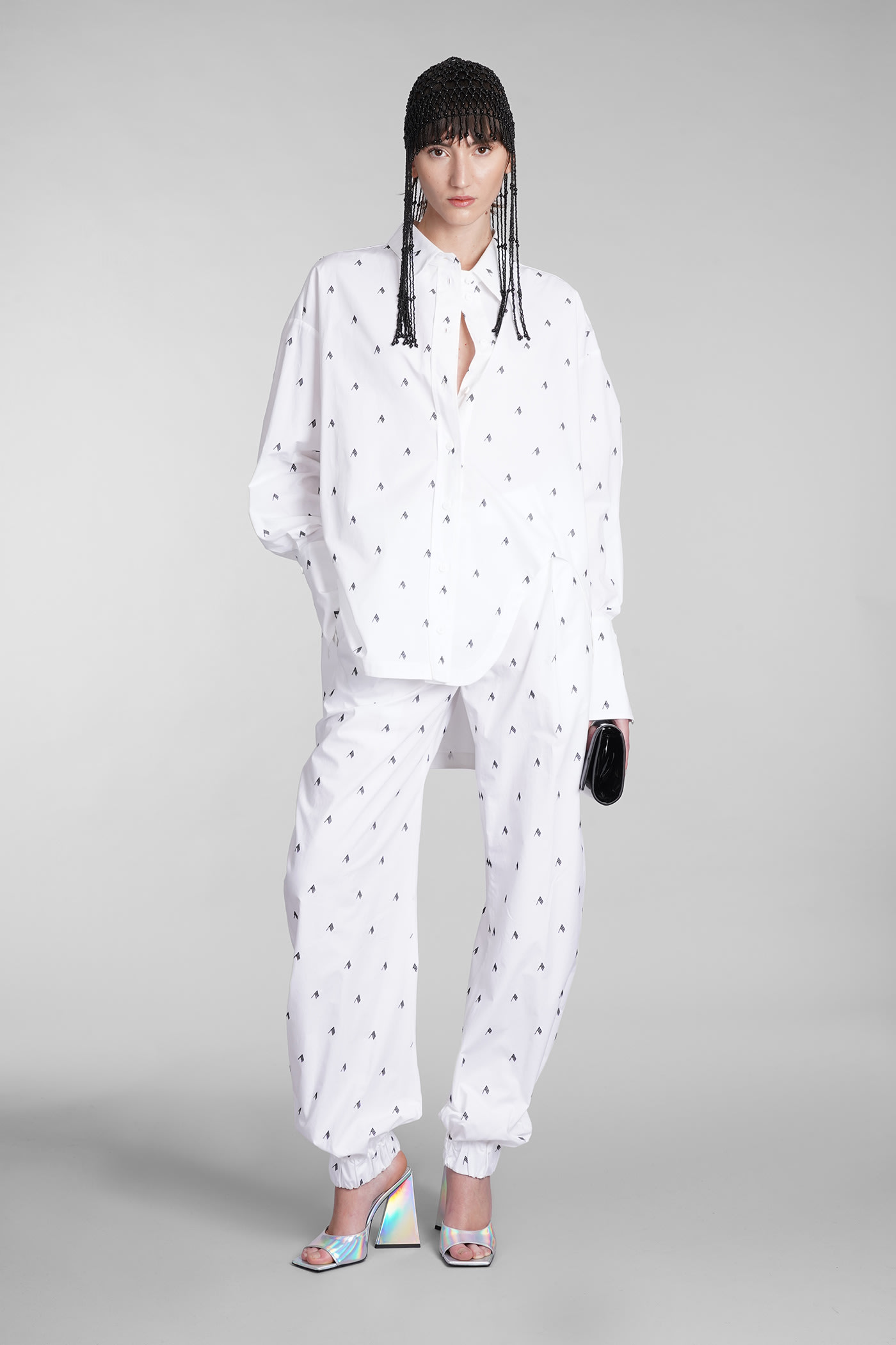 Shop Attico All Over Logo Pants In 20