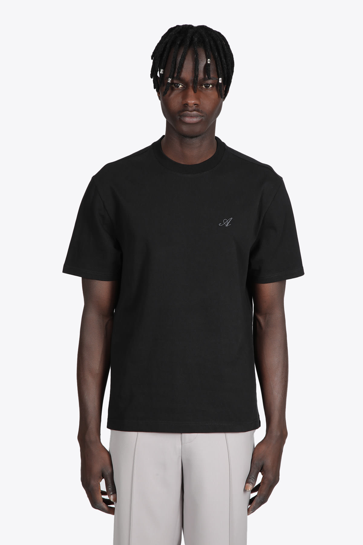 Axel Arigato Signature T-shirt Black cotton t-shirt with A chest embroidery - Signature T-shirt
