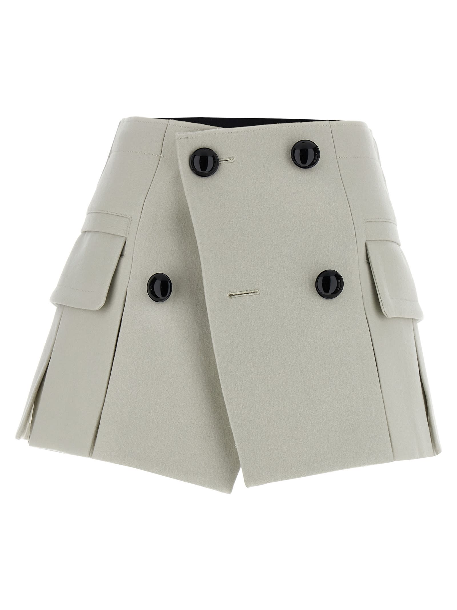 Shop Sacai Melton Skort In Gray