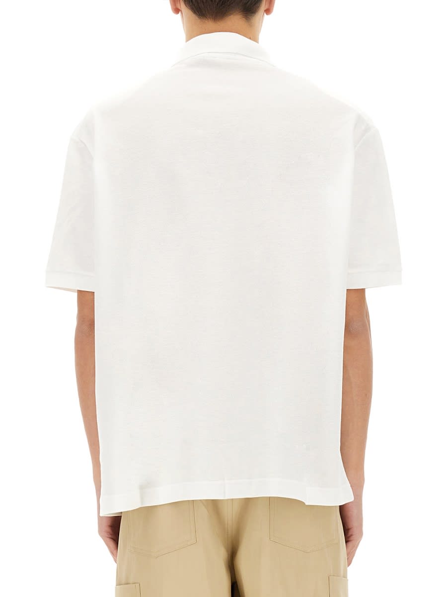 Lacoste Loose Fit Pique Polo Shirt In White