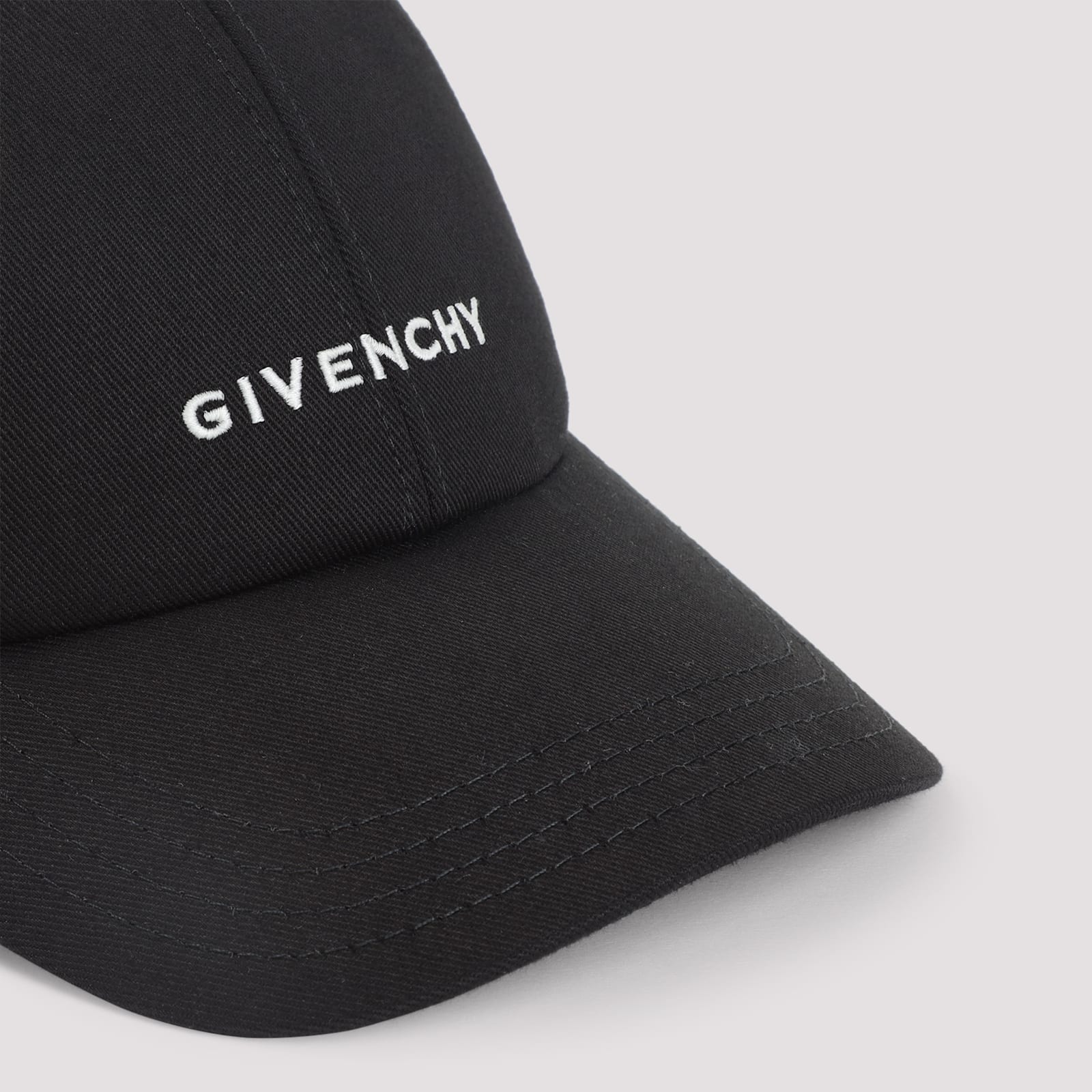 Givenchy Round Visor Cap With Embroidered Logo In Black