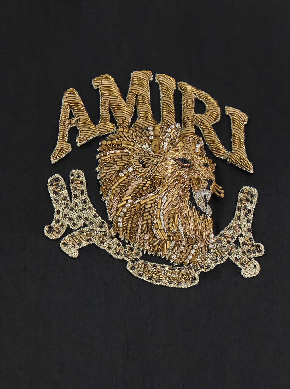 Shop Amiri Lion Beaded Bomber In Black