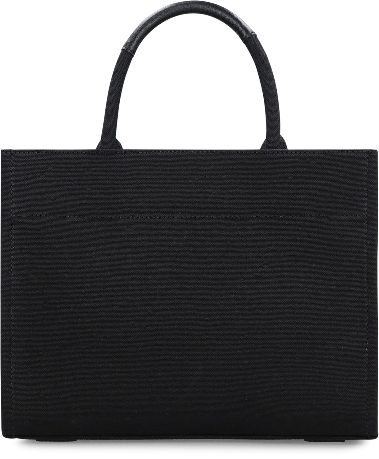 Versace Small Canvas Tote Bag In Black