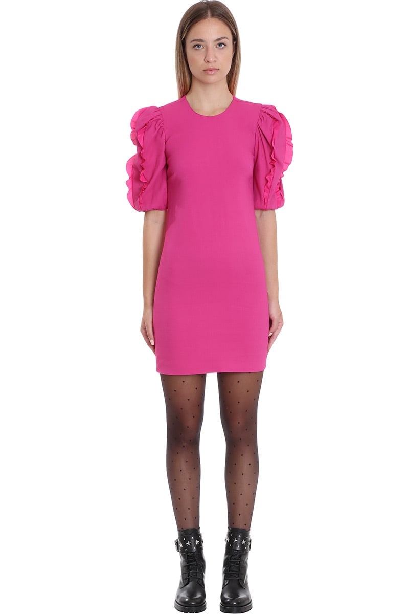 RED VALENTINO DRESS IN FUXIA SYNTHETIC FIBERS