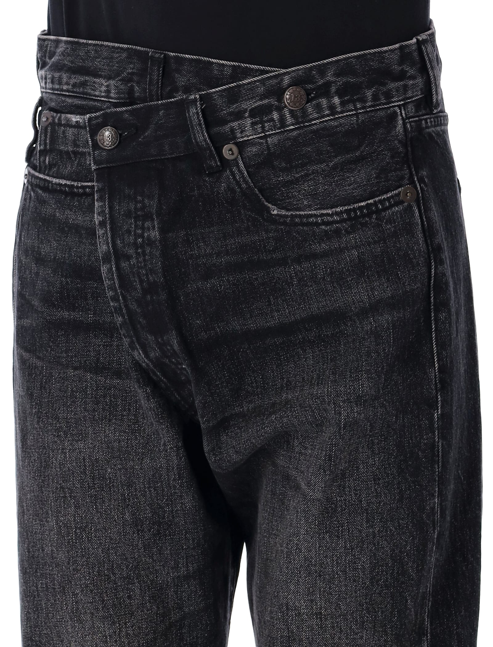 R13 Crossover Five-pocket Jeans In Kessair Black