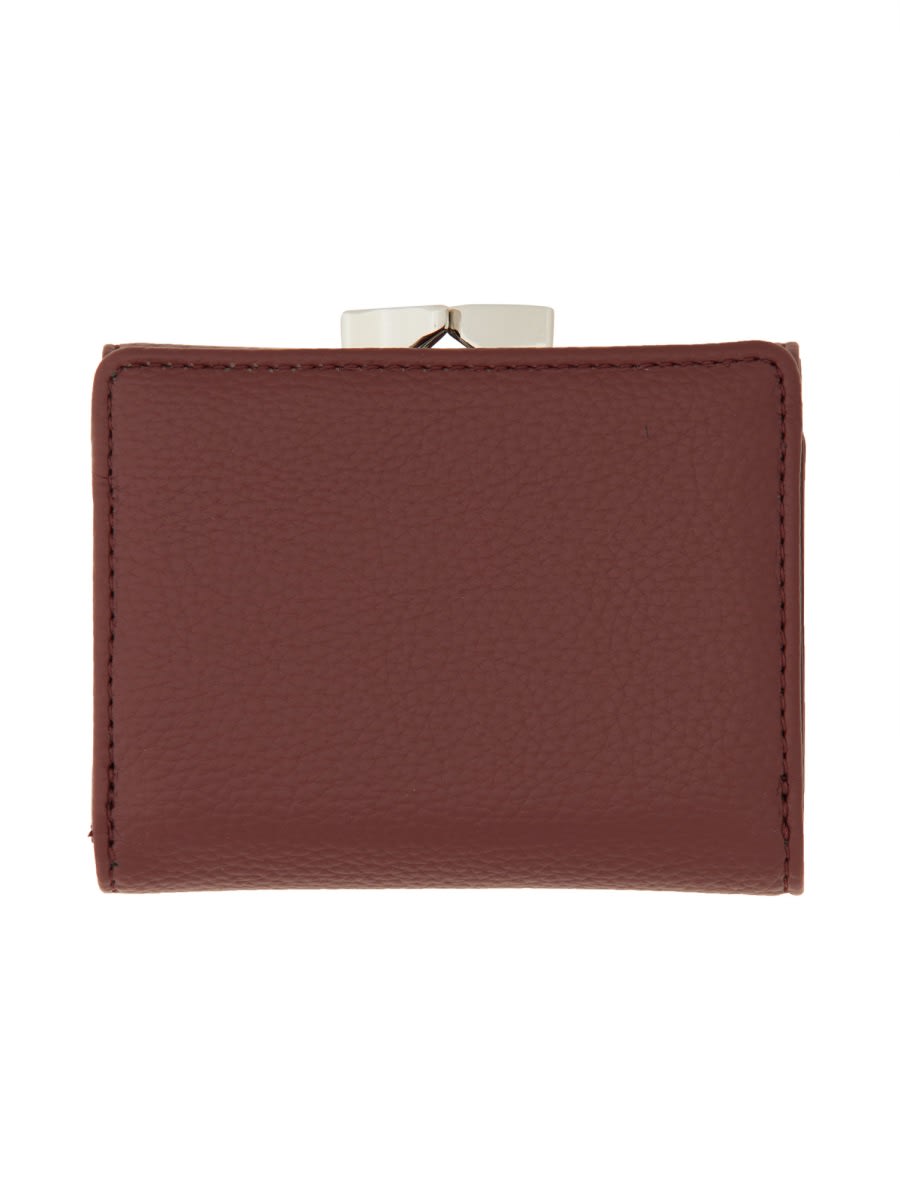 Shop Vivienne Westwood Tri-fold Small Frame Wallet In Bordeaux