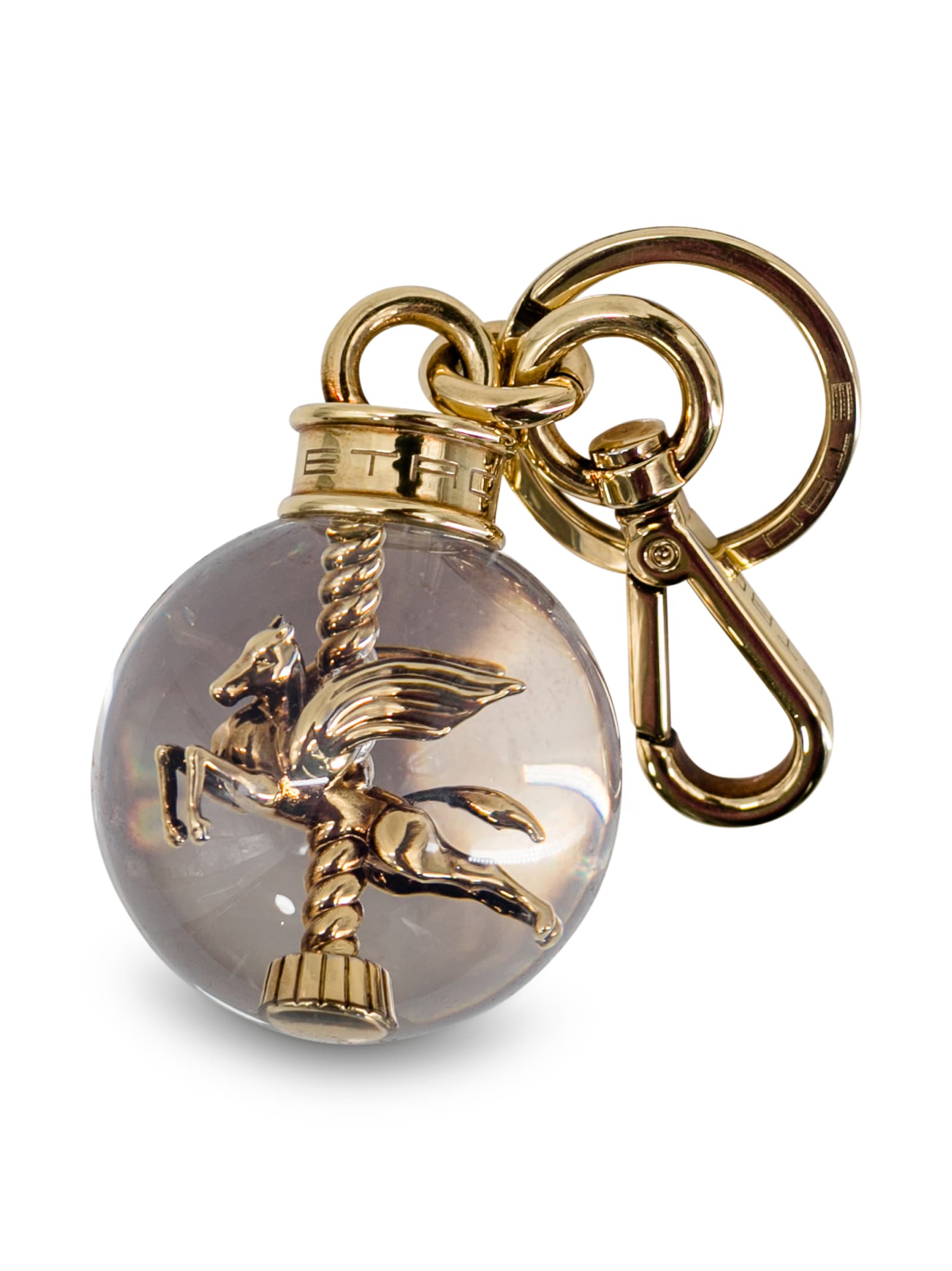 Shop Etro Plexiglass And Brass Ball Charm In Golden