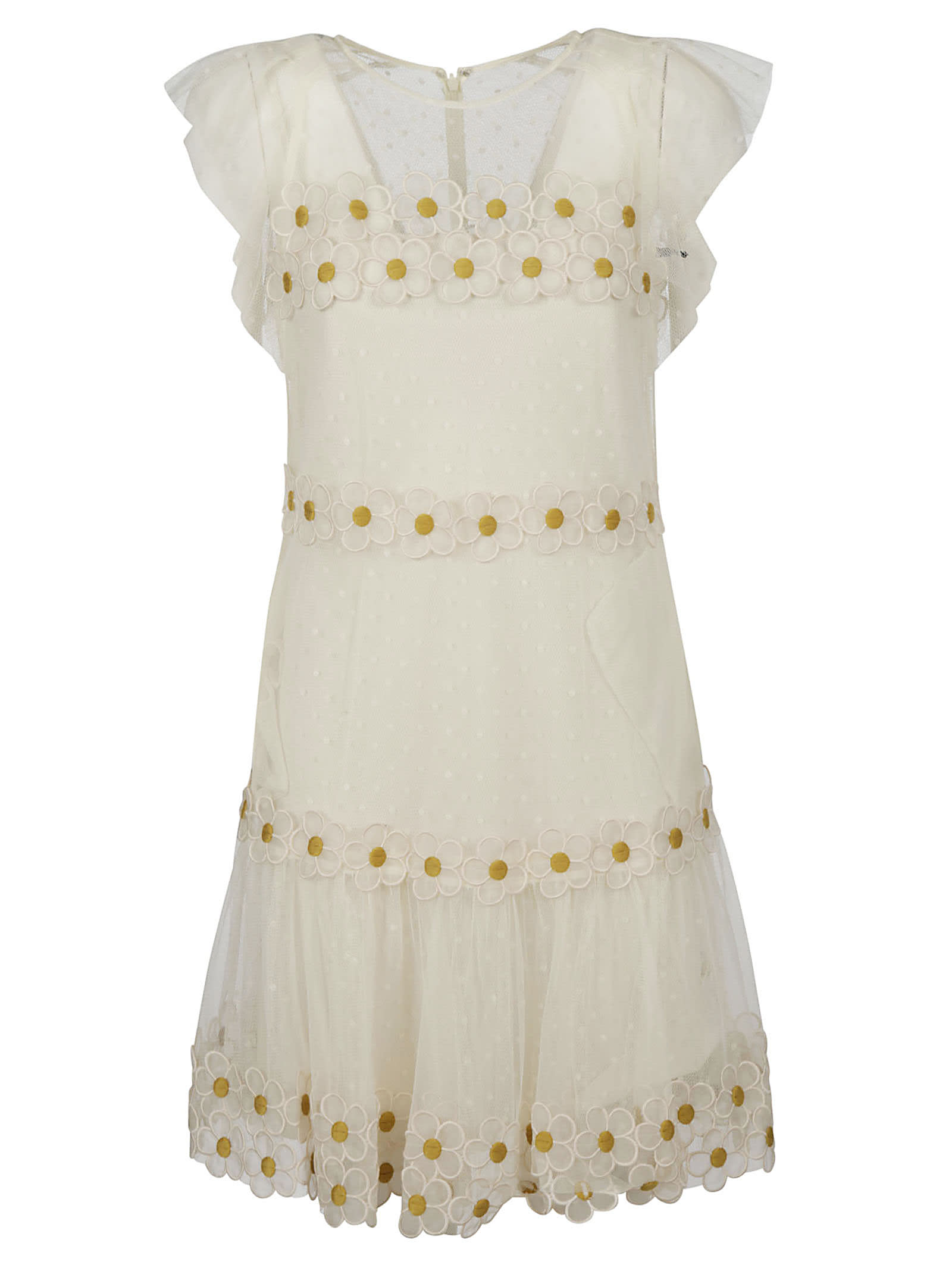 RED Valentino Floral Embroidered Lace Dress