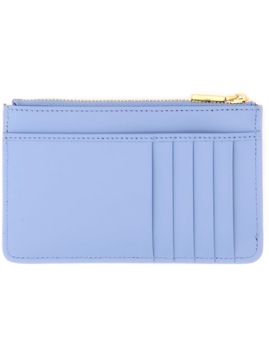 Shop Dolce & Gabbana Leather Card Holder In Azure