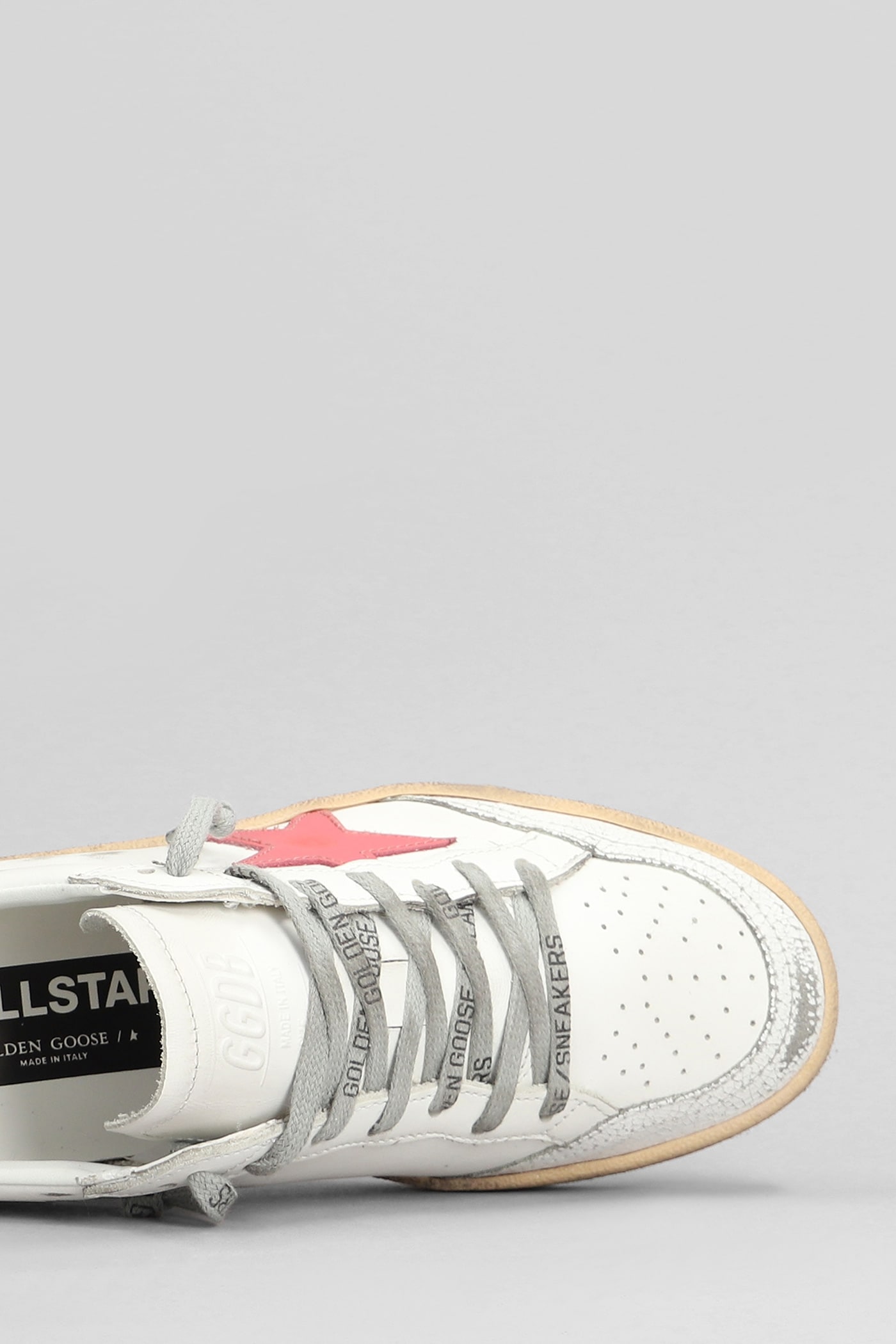 Shop Golden Goose Ball Star Sneakers In White Leather