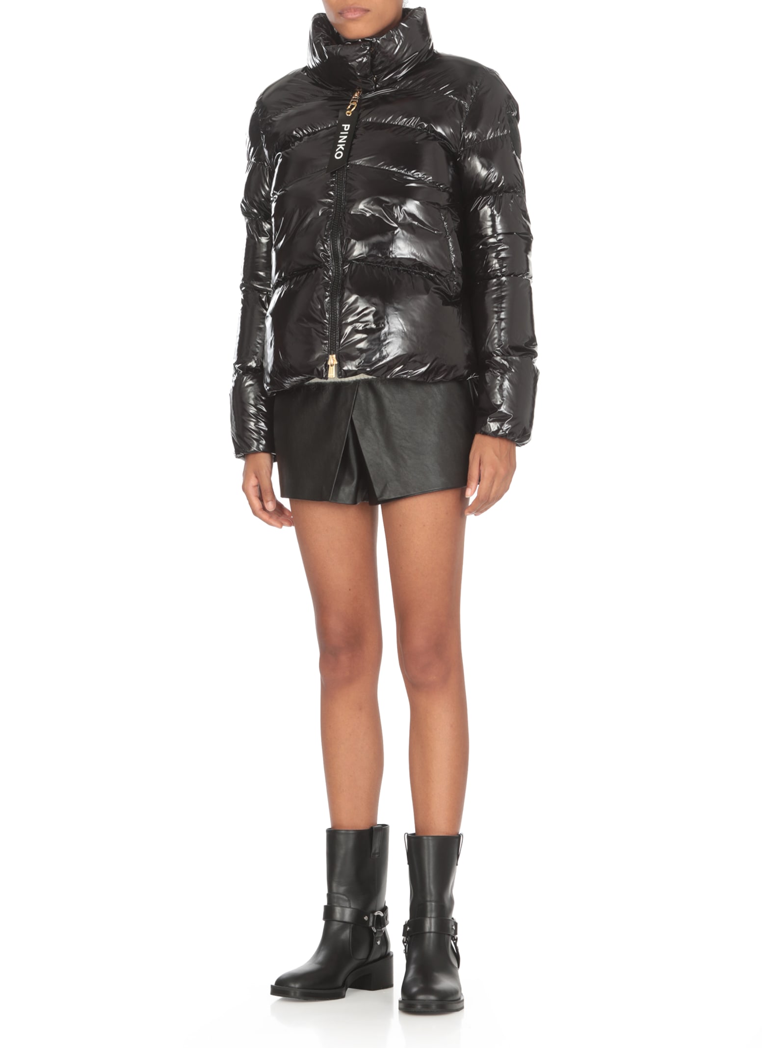 Shop Pinko Quilted Padded Jacket In Black