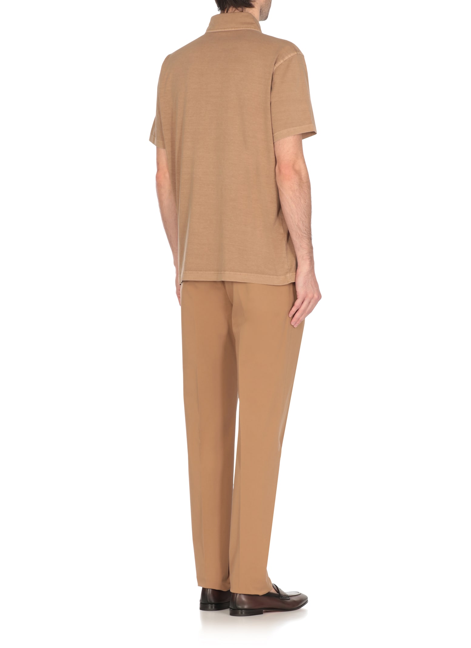Fay Logoed Polo In Brown