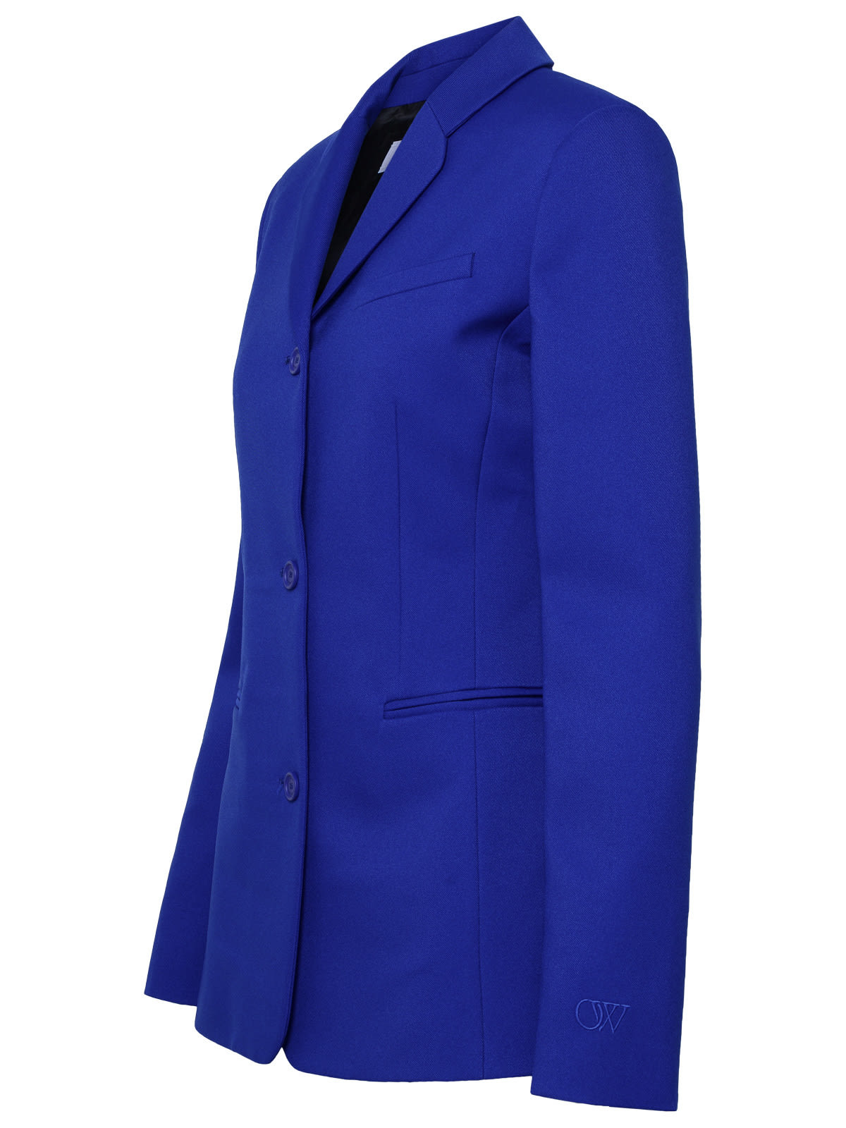 Shop Off-white Tech Drill Blue Polyester Blazer