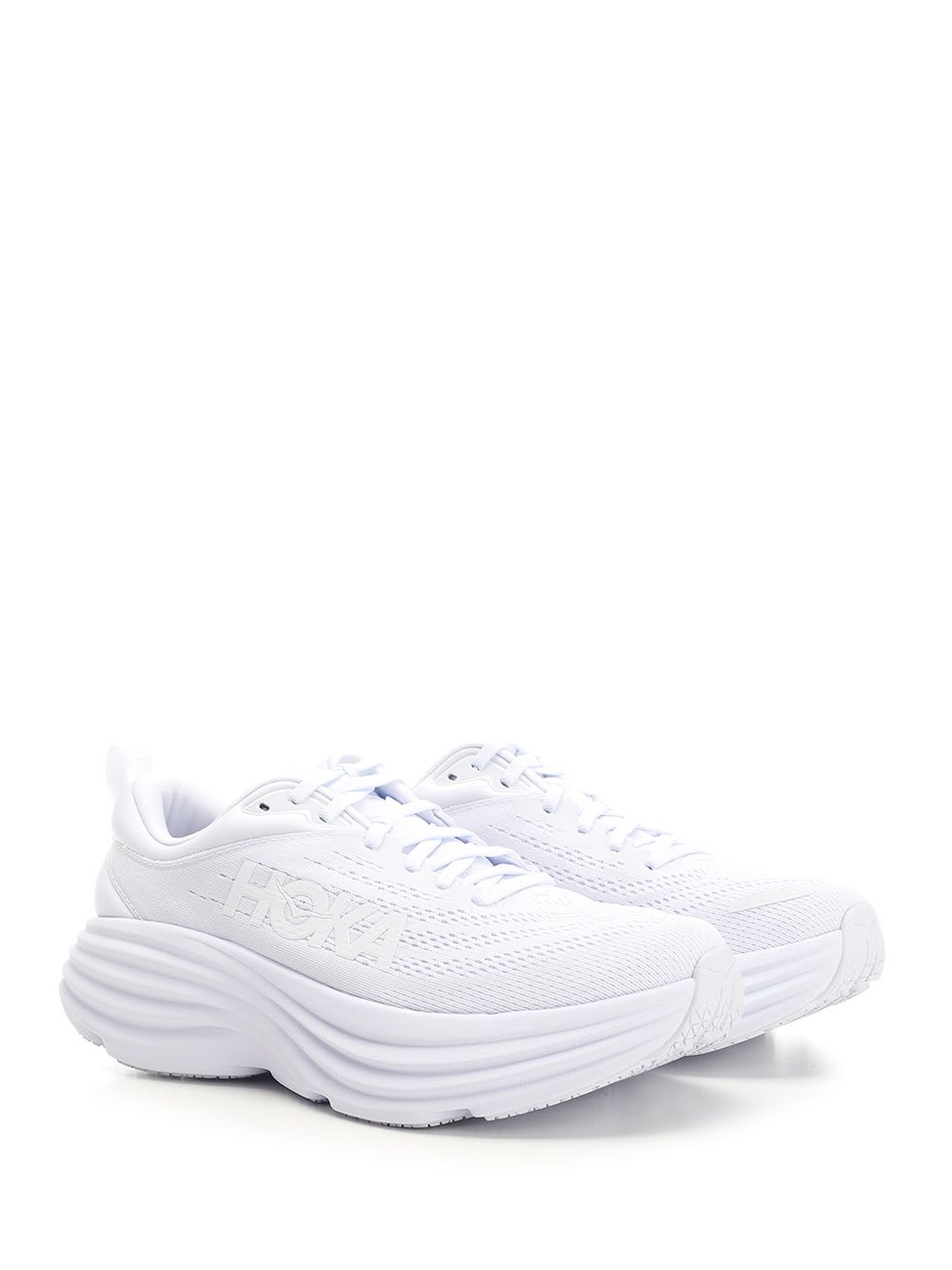 Shop Hoka Black Bondi 8 Sneaker In White