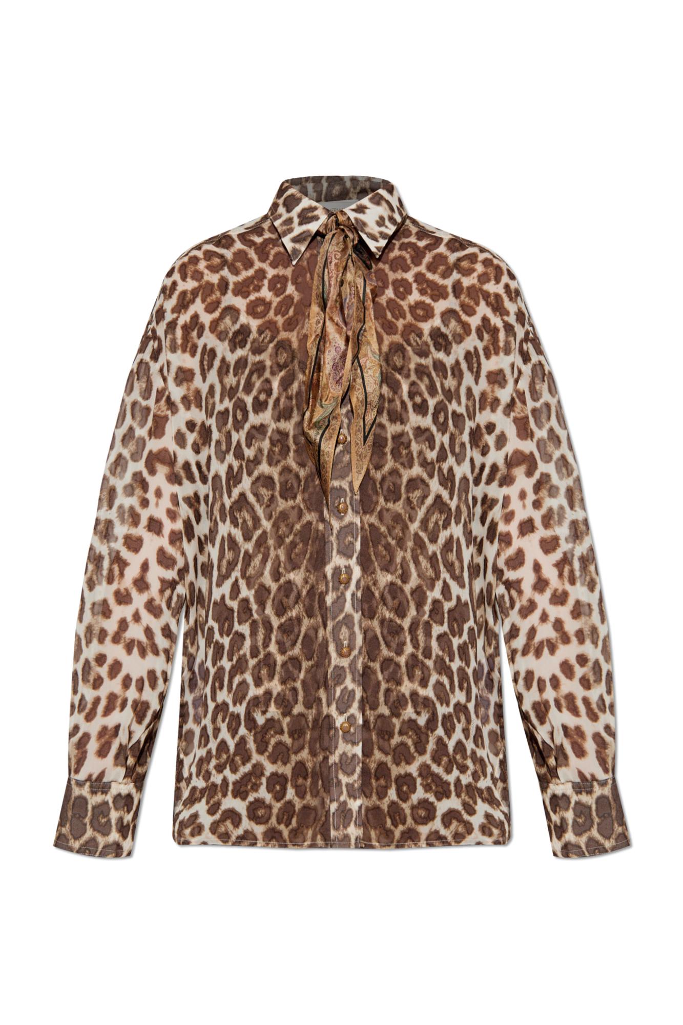 Shop Zimmermann Animal Print Shirt In Brown