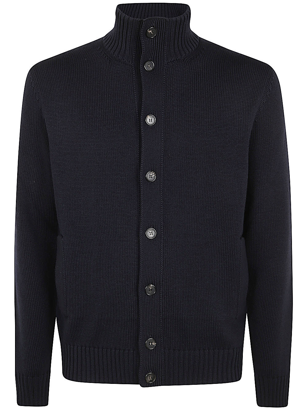 Shop Zanone Cardigan Chioto Slim Fit In Blue