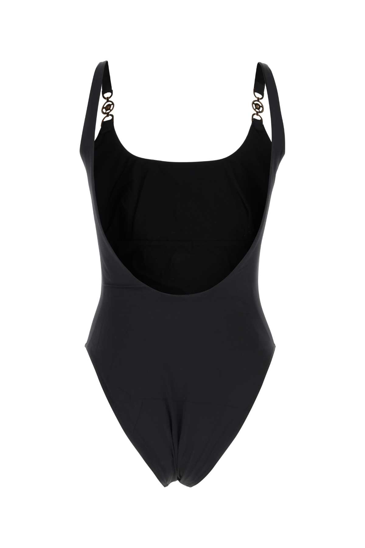 Versace Black Stretch Nylon Swimsuit In Nero