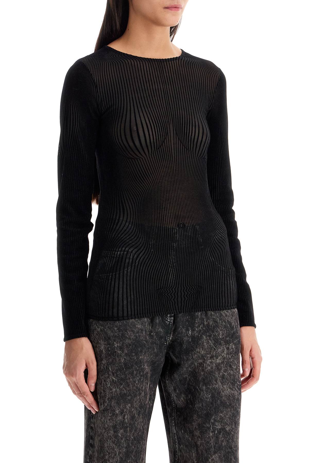 Jean Paul Gaultier Women Morphing Pinstripes Top In Black