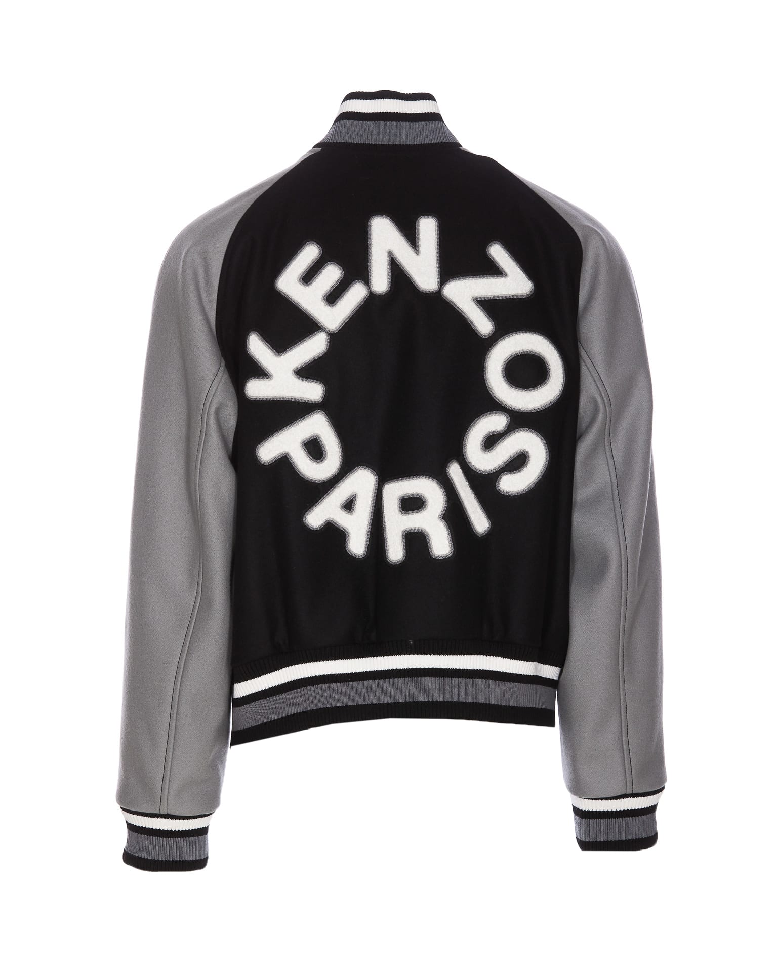 Shop Kenzo Logo Unisex Wool Varsity Jacket In Black