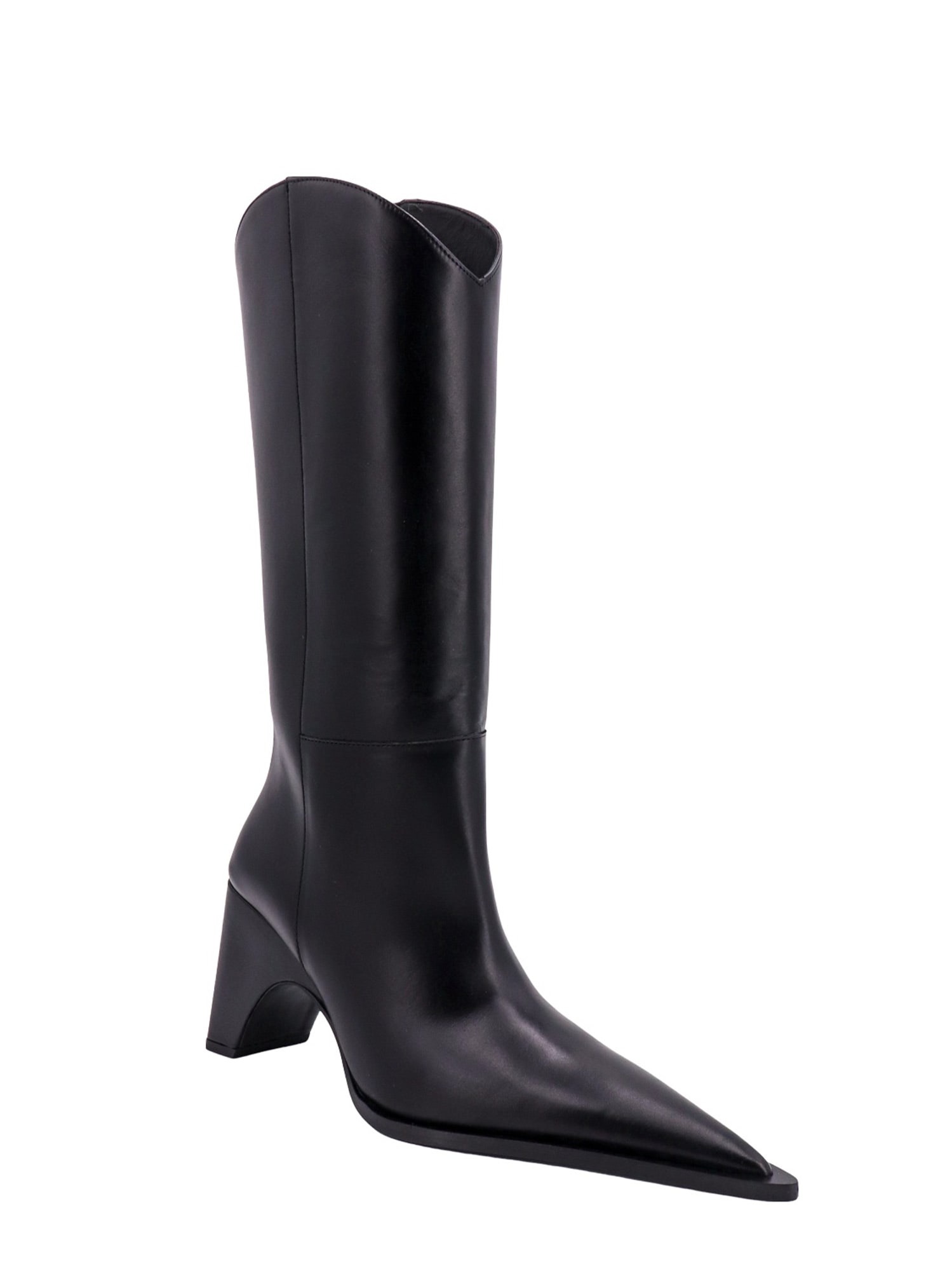 Coperni Leather Boots With Iconic Logo In Black