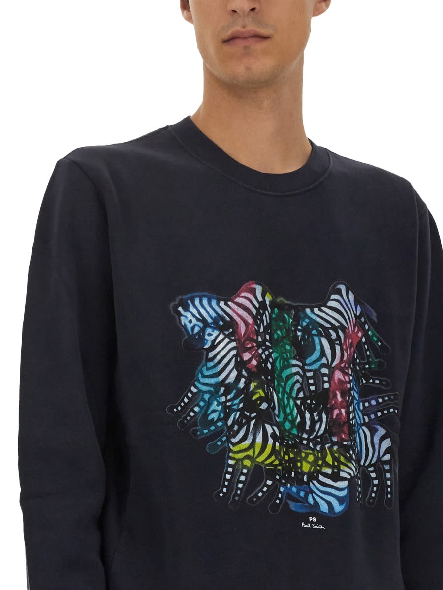 Shop Ps By Paul Smith Kaleidoscope Sweatshirt In Blue