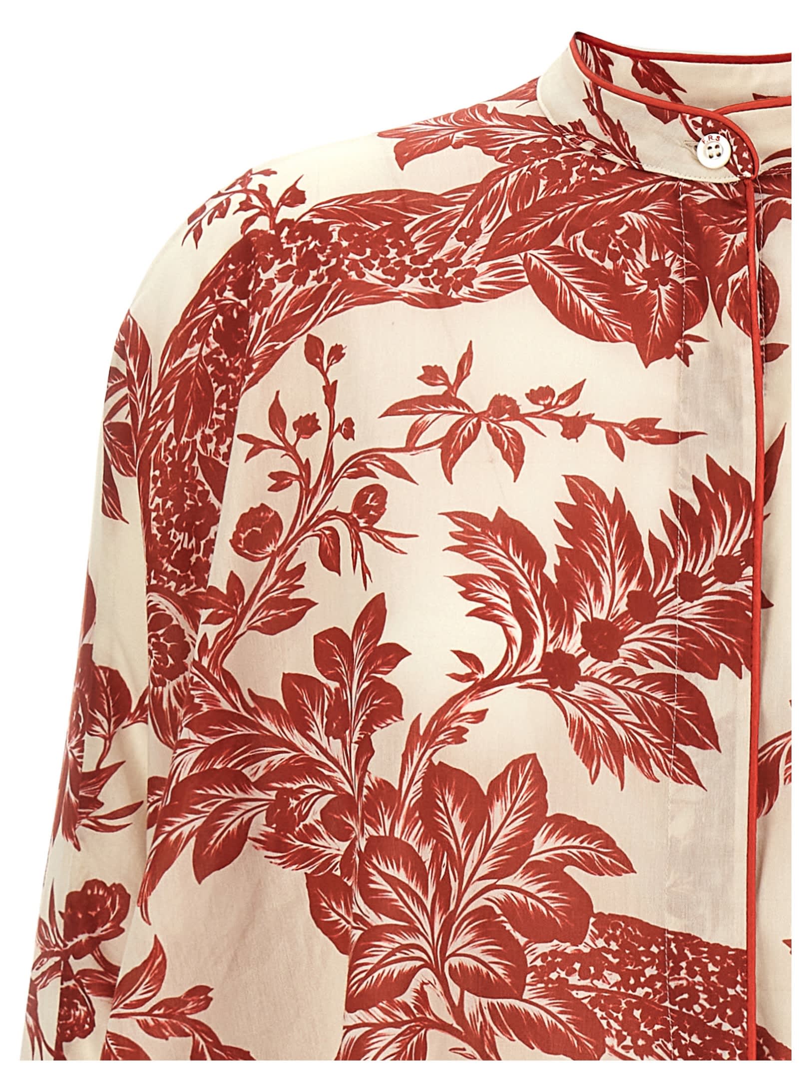 F.r.s For Restless Sleepers For Restless Sleepers Cotton And Silk Blend Shirt In Red