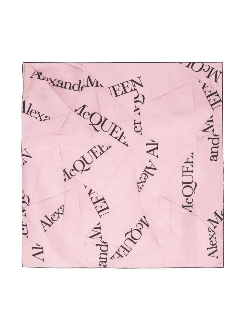 Shop Alexander Mcqueen Pink Silk Scarf With Logo