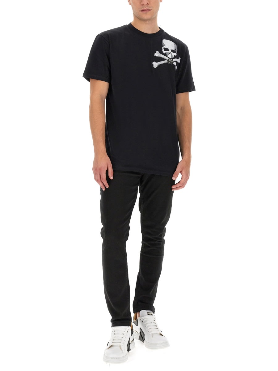 Shop Philipp Plein T-shirt With Logo In Black