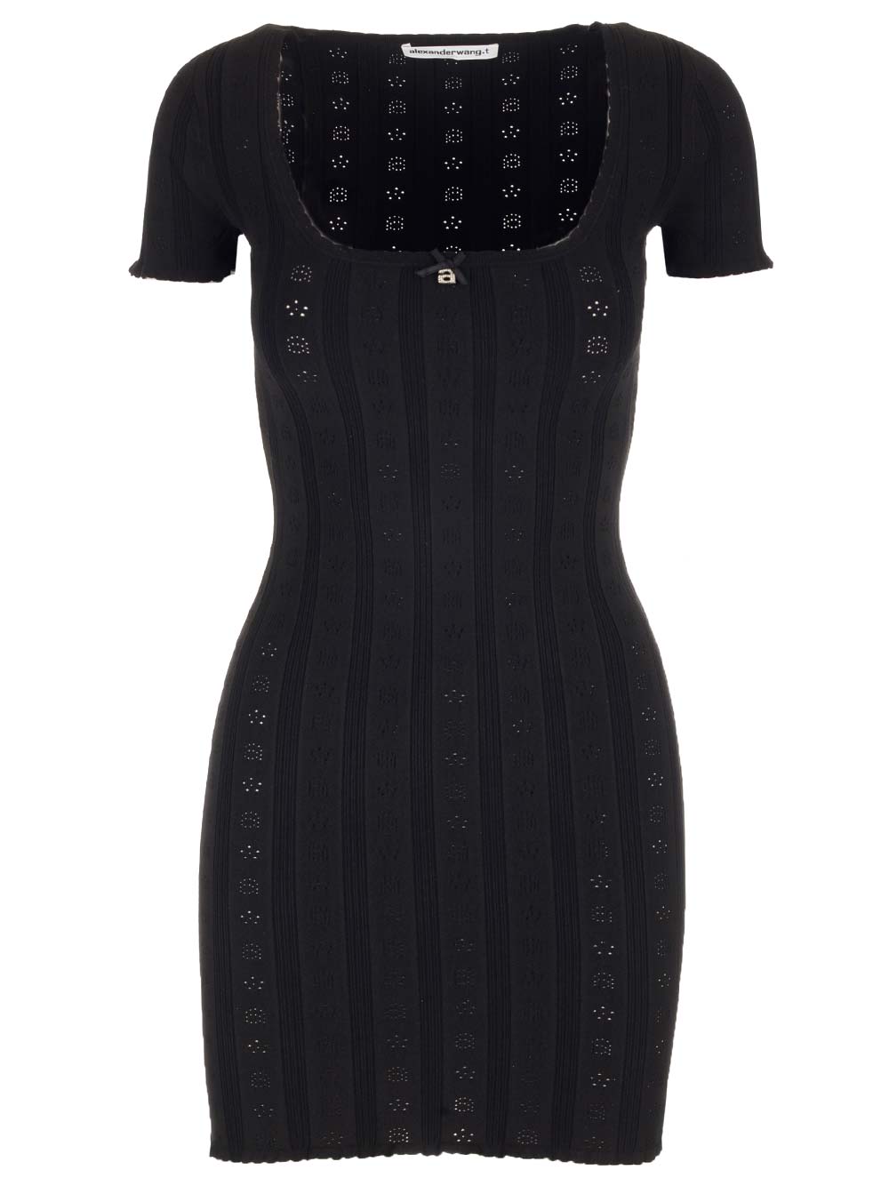 ALEXANDER WANG POINTELLE FITTED MINI DRESS