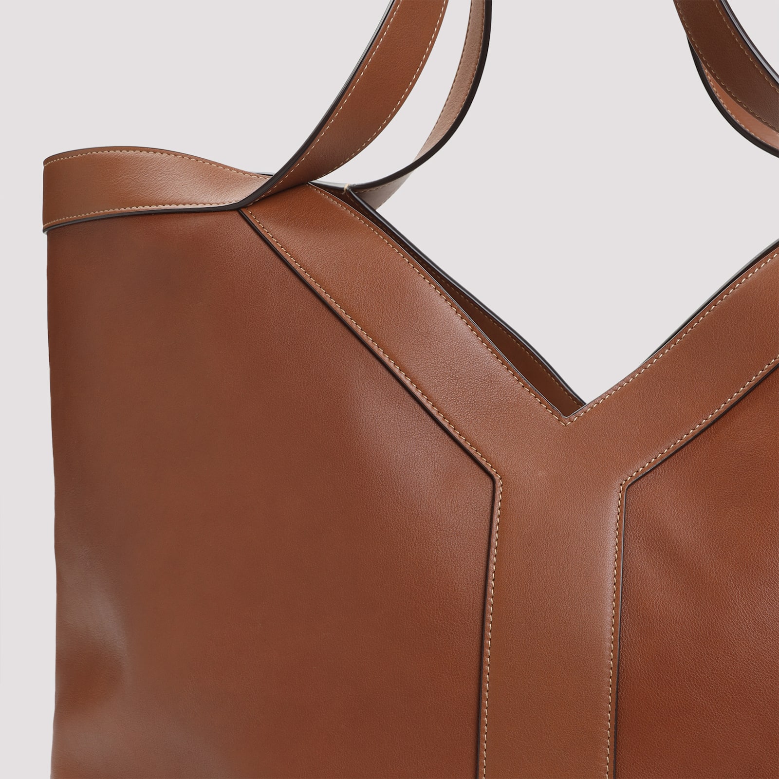 Saint Laurent Large Y Calf Leather Tote Bag In Brown