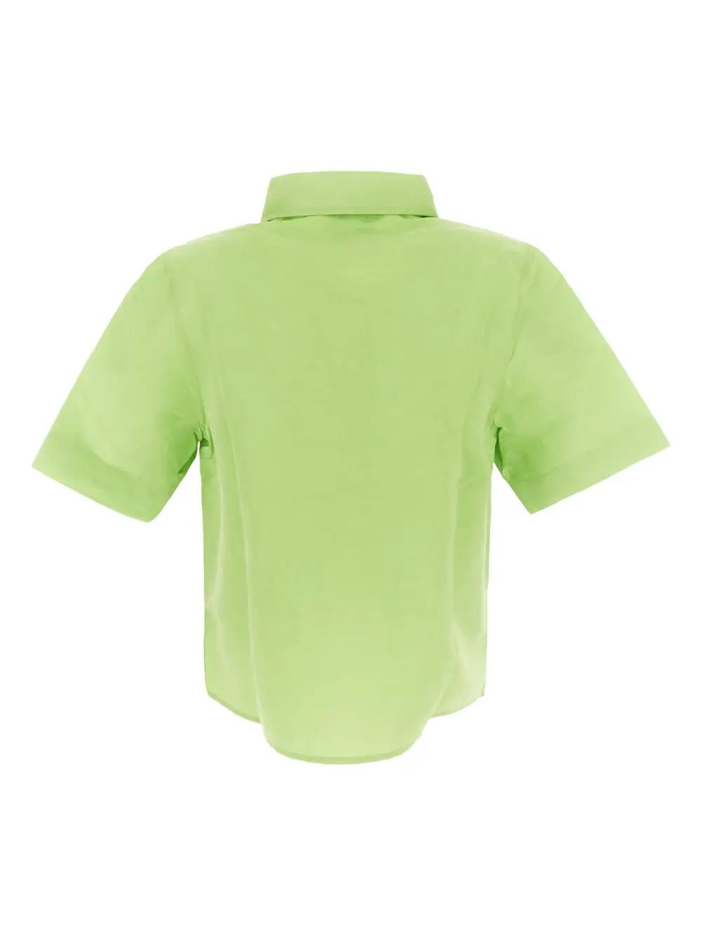 Shop Lido Cropped Shirt In Lime