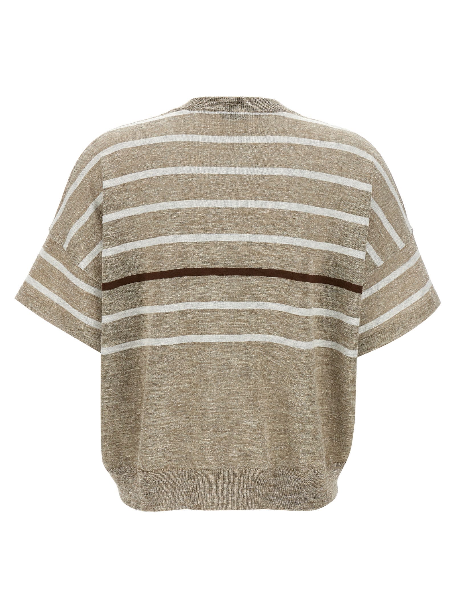BRUNELLO CUCINELLI LUREX STRIPES SWEATER