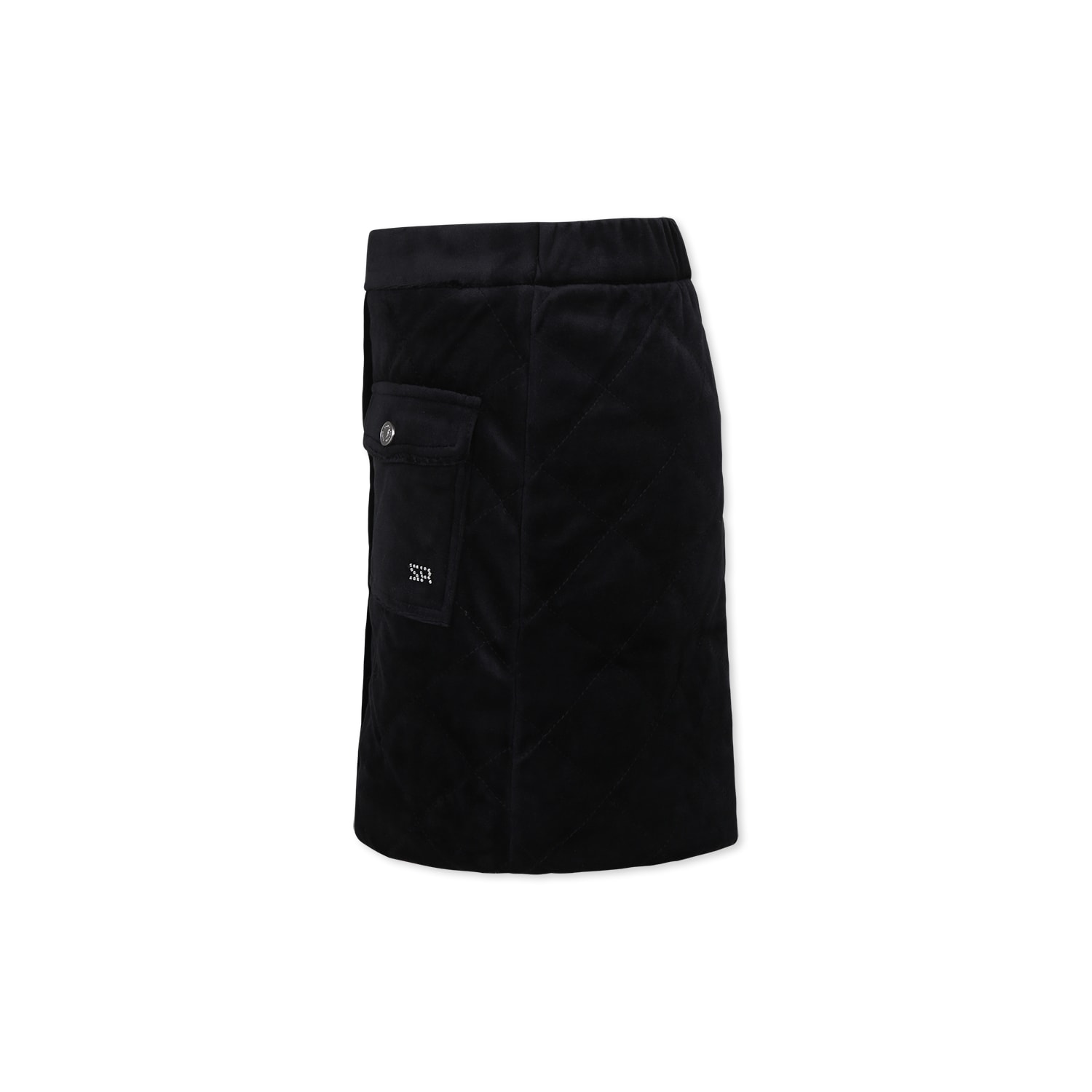 Shop Rykiel Enfant Black Skirt For Girl With Logo