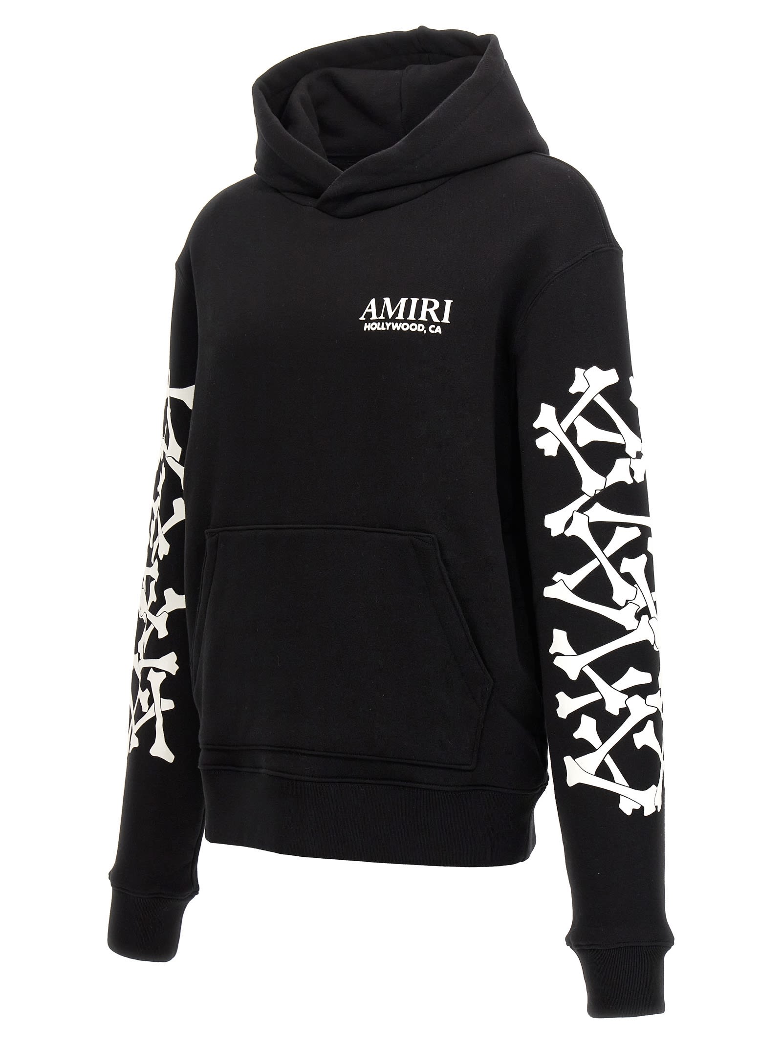 Shop Amiri Bones Stacked Hoodie In Black