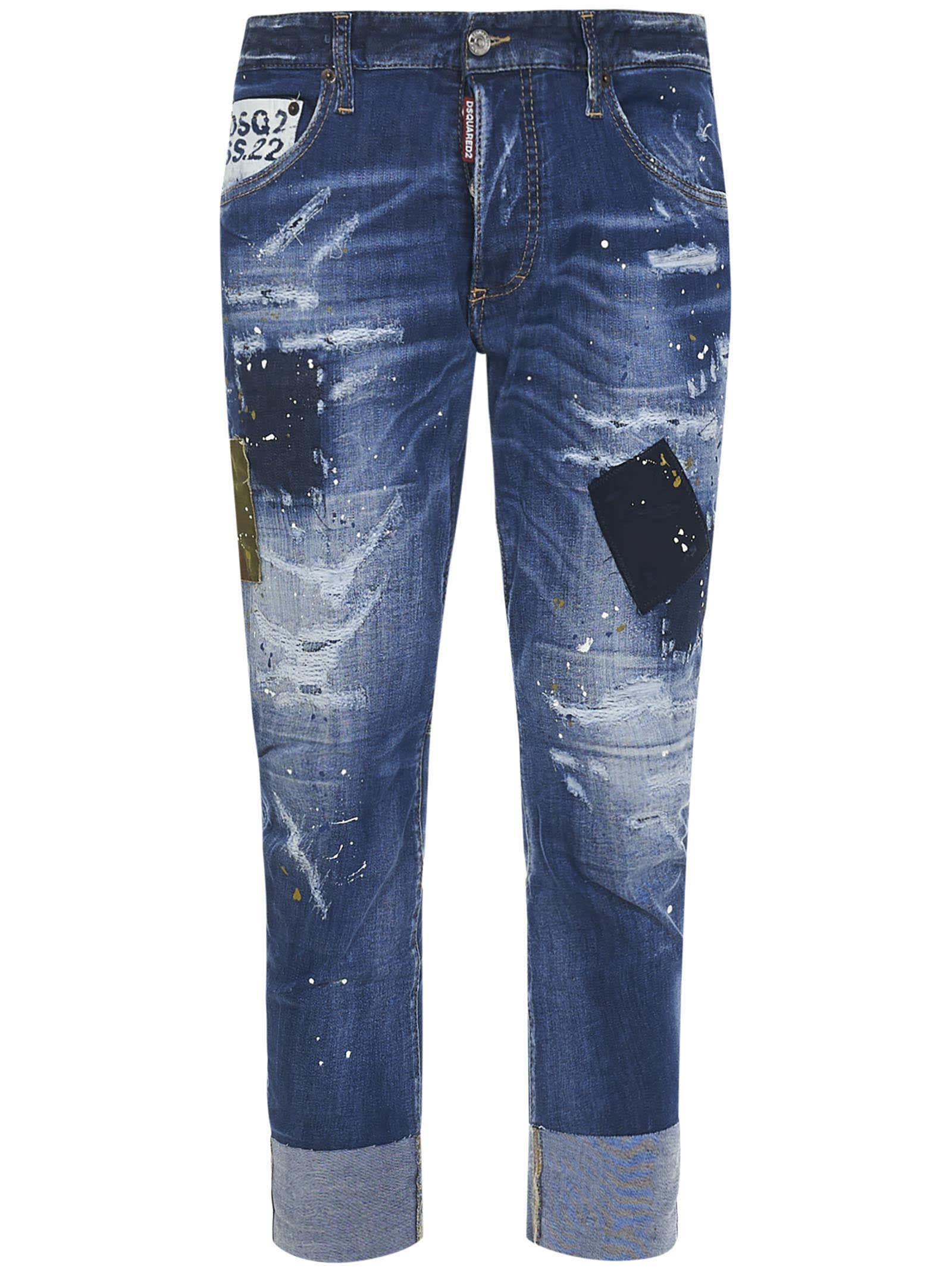Dsquared2 Medium Camo Patch Wash Sailor Jeans