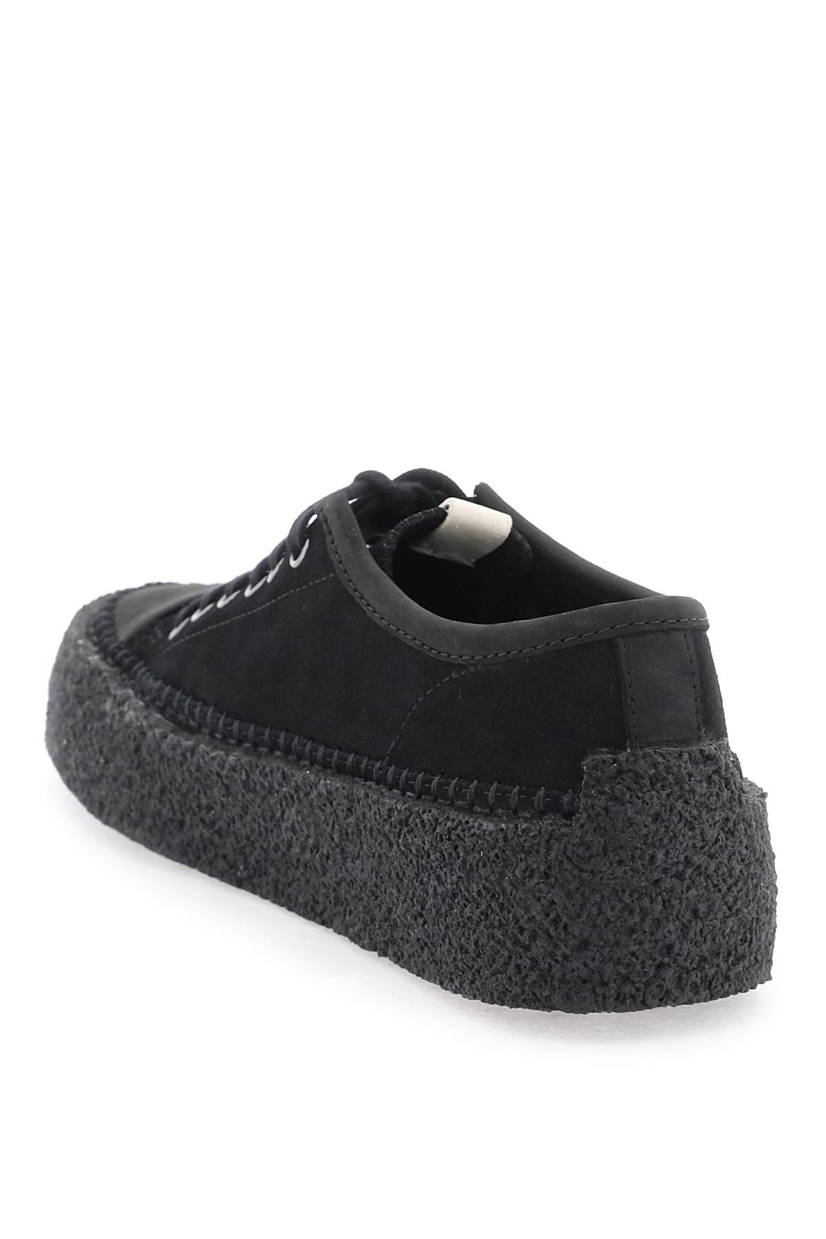 Shop Clarks Suede Leather Caravan Sneakers In Black (black)