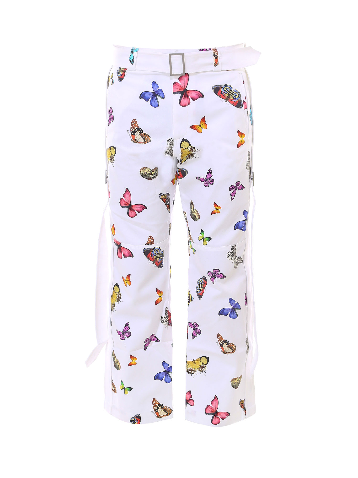 PALM ANGELS BUTTERFLY BUCKLE PANTS,11232058