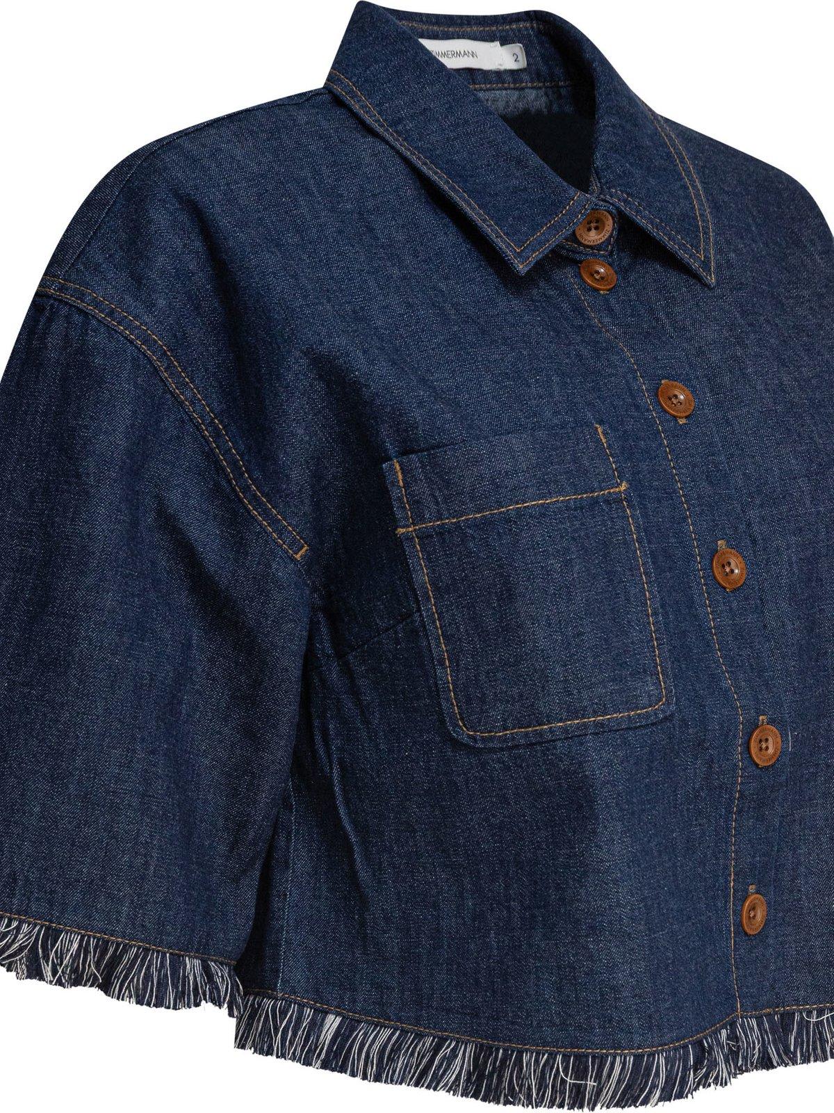 Zimmermann Rhiannon Denim Shirt In Atlantic In Blue