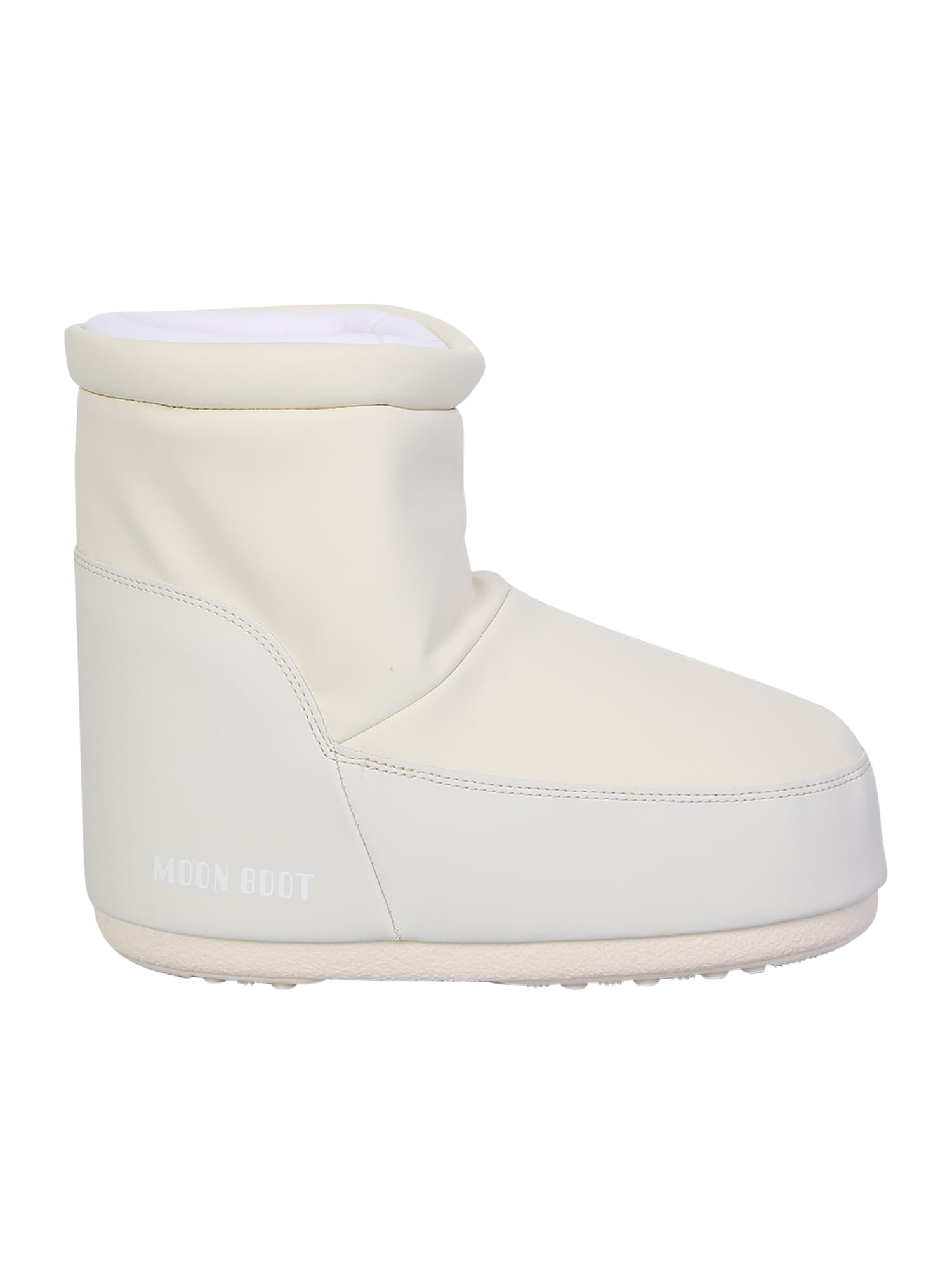 Shop Moon Boot Cream Icon Low Ankle Boots In White