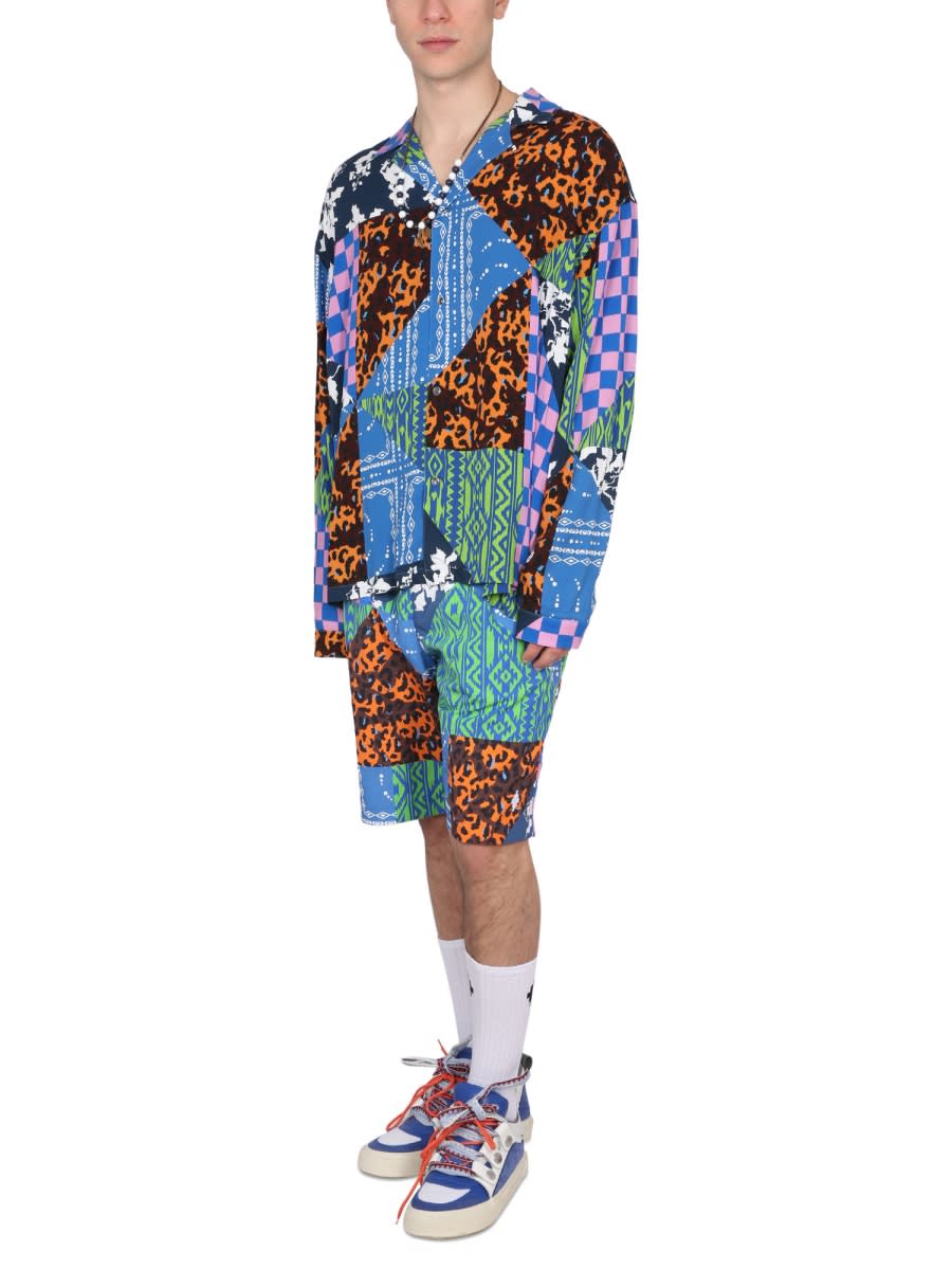 Marcelo Burlon County Of Milan Marcelo Burlon Hawaii Mix & Match Shirt In Blue