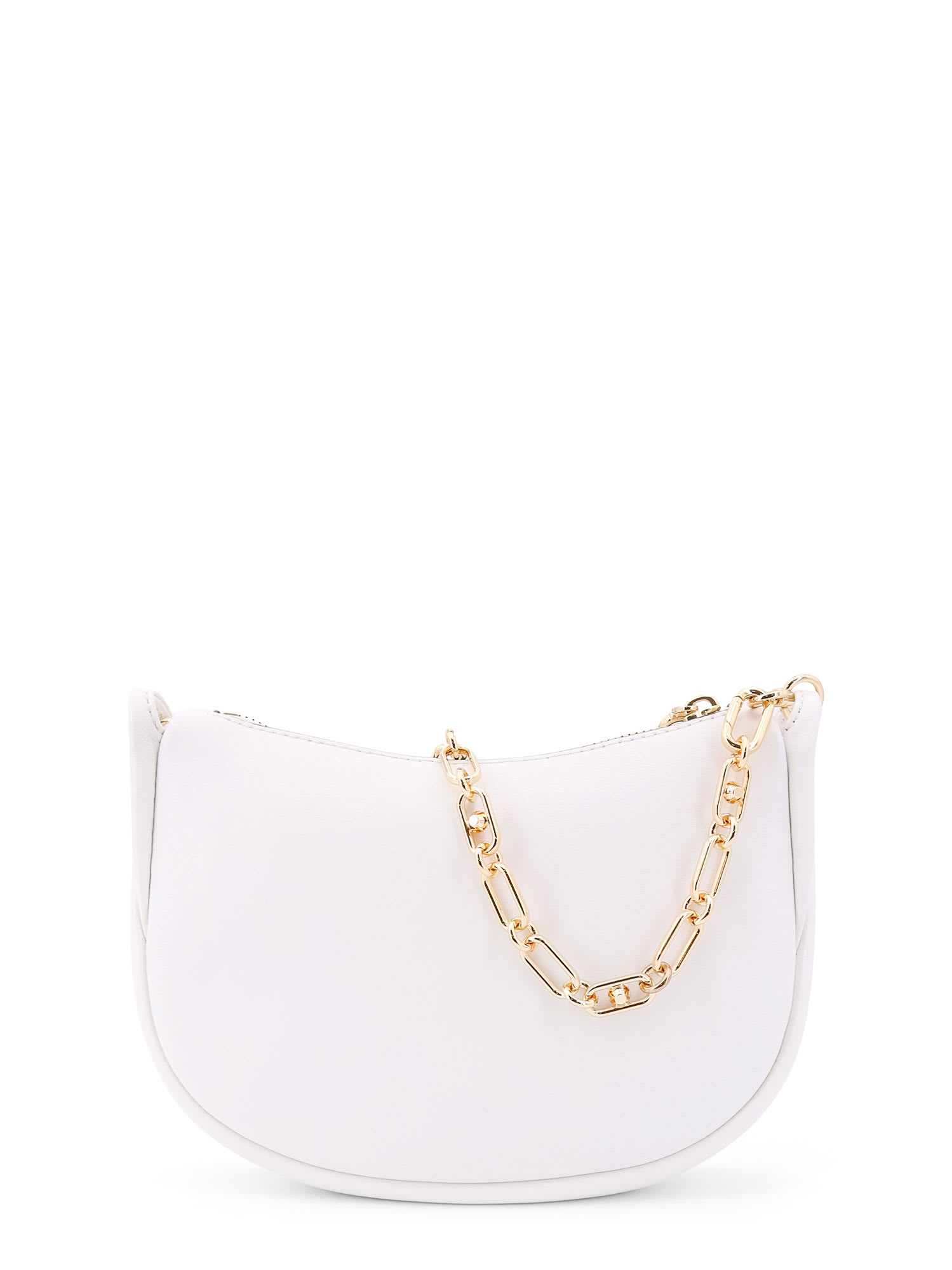 Michael Kors Kendall Leather Shoulder Bag With Frontal Monogram In White