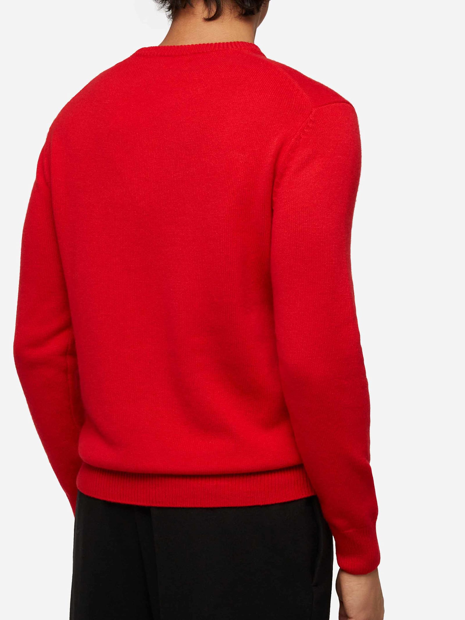 Mc2 Saint Barth Red Sweater Heron With Snoopy Jacquard And Embroidery Snoopy Peanuts® Special Edition In Red