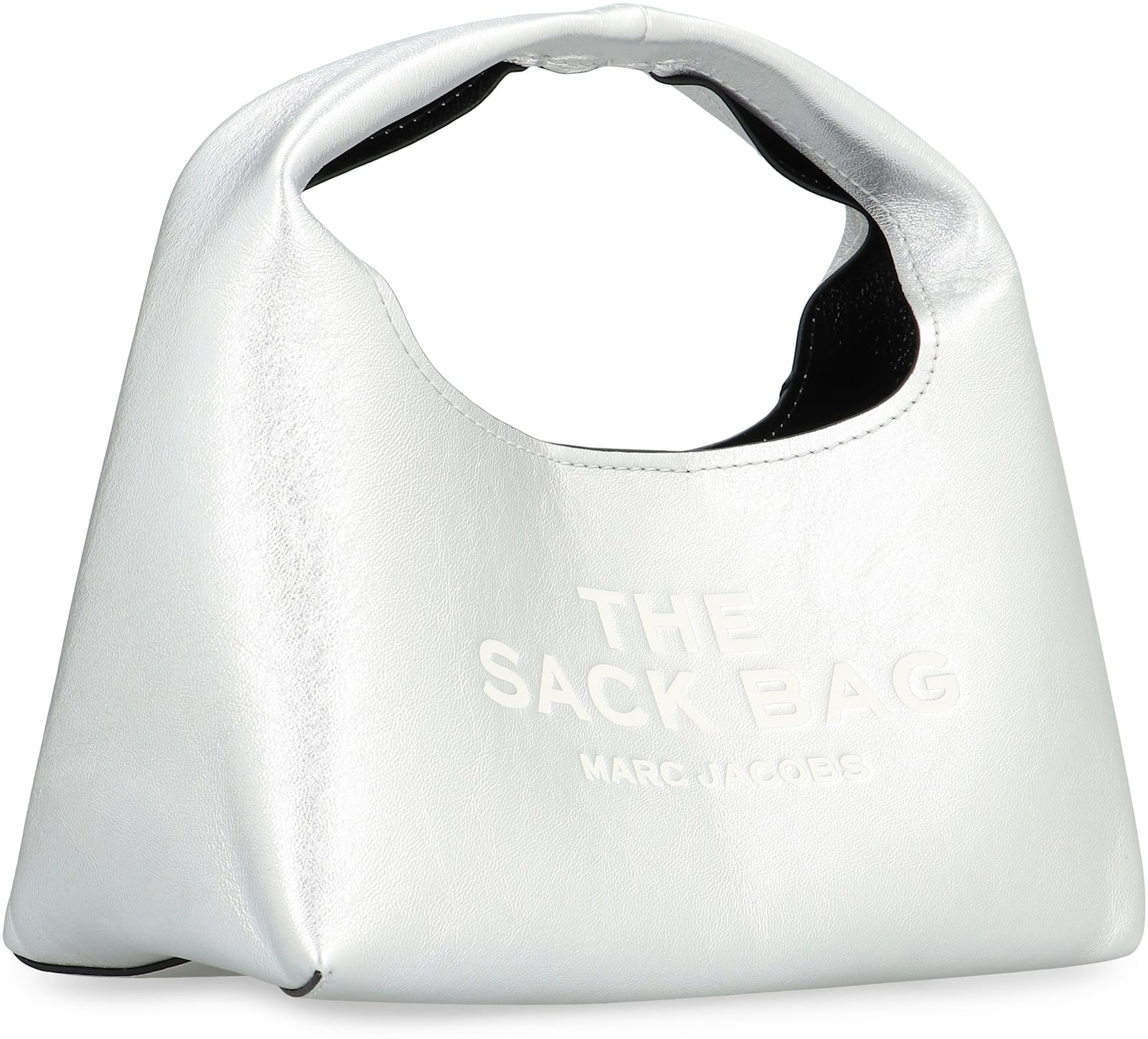 Shop Marc Jacobs The Mini Sack Bag Leather In Silver