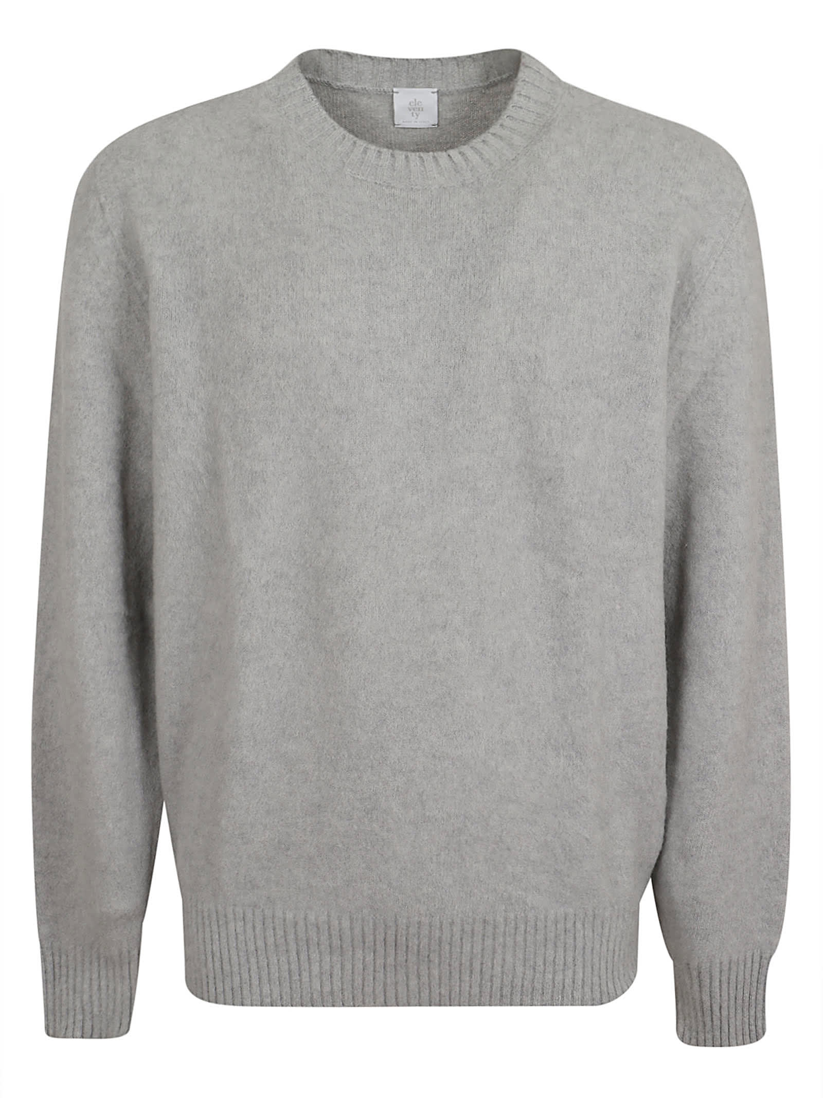 Shop Eleventy Crew-neck Sweaters In Light Melange Gray