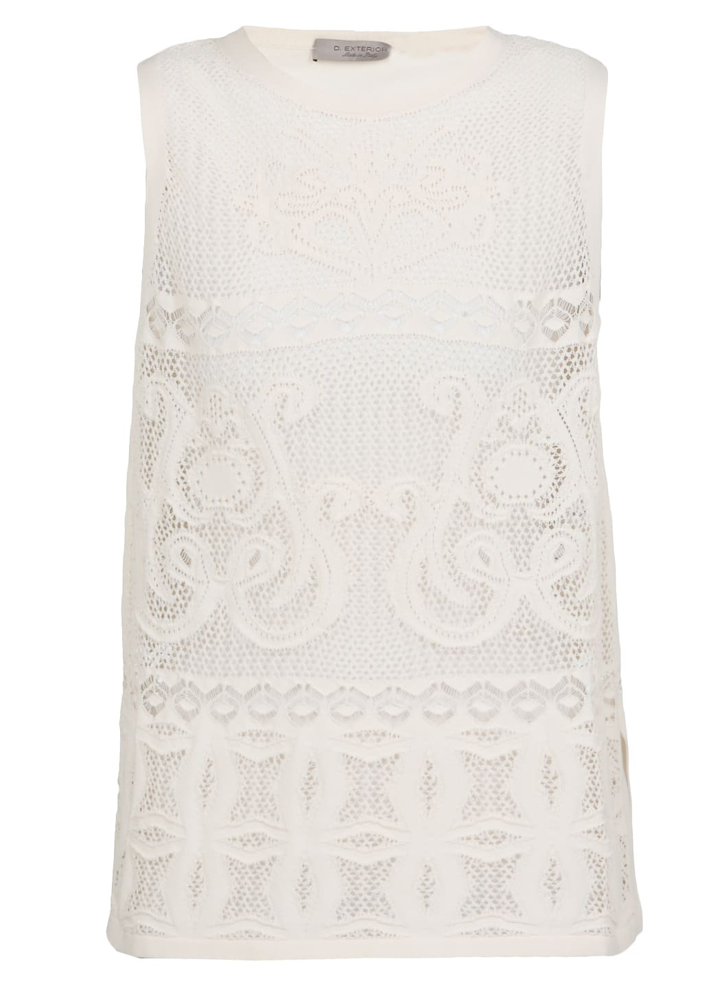 D.Exterior Sleeveless Top With Embroidered Lace