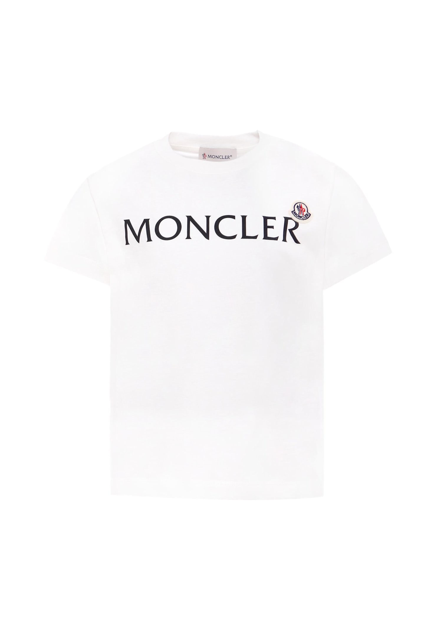 Moncler White T-shirt For Kids With Logo In White