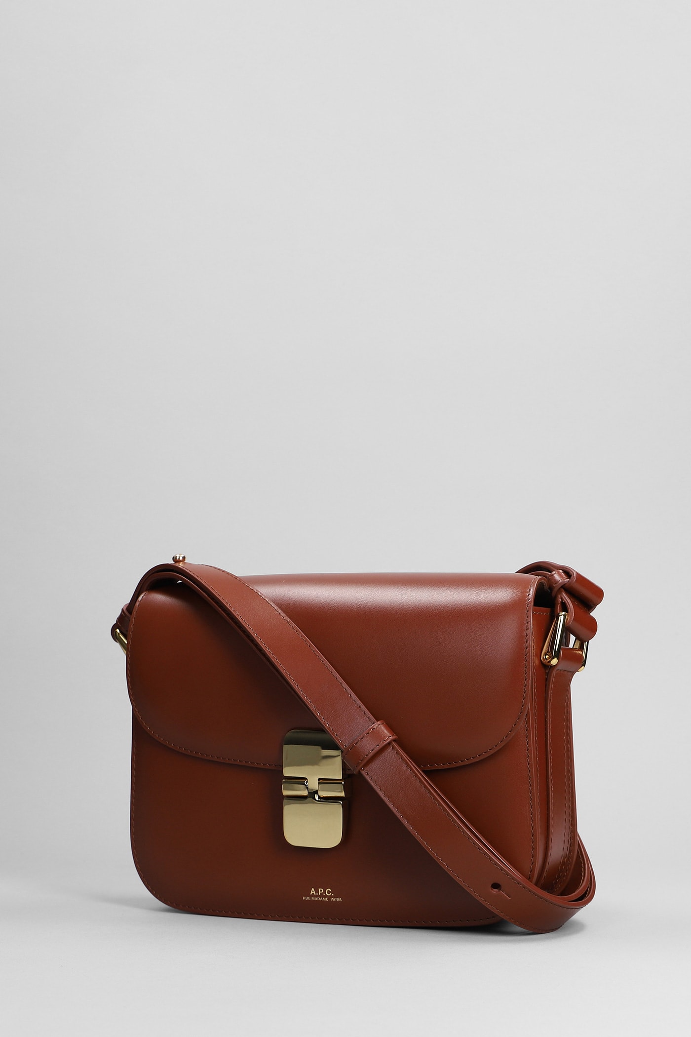 Shop Apc Grace Mini Shoulder Bag In Leather Color Leather