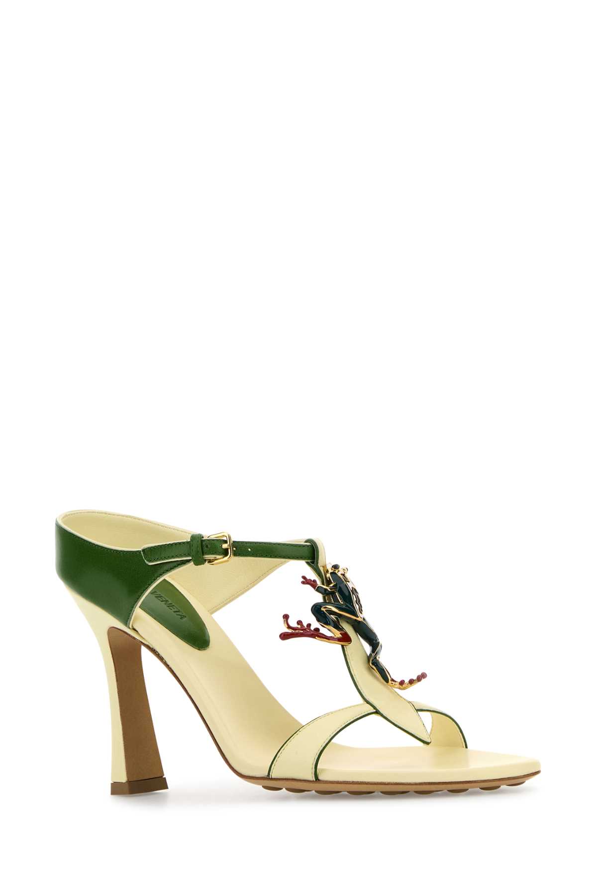 Bottega Veneta Mismatched Frog Strappy Sandal In Green