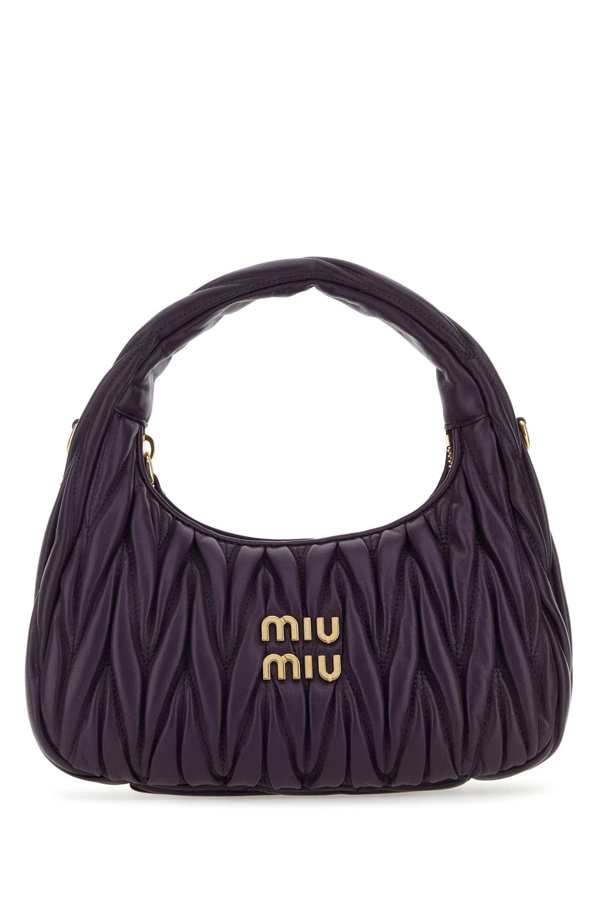 Miu Miu Purple Nappa Leather Handbag In Viola